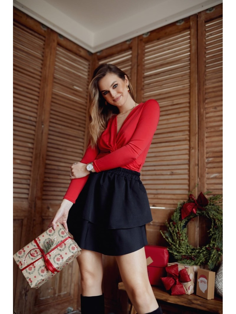 Mini skirt with ruffles, black 900160 - Online store - Boutique